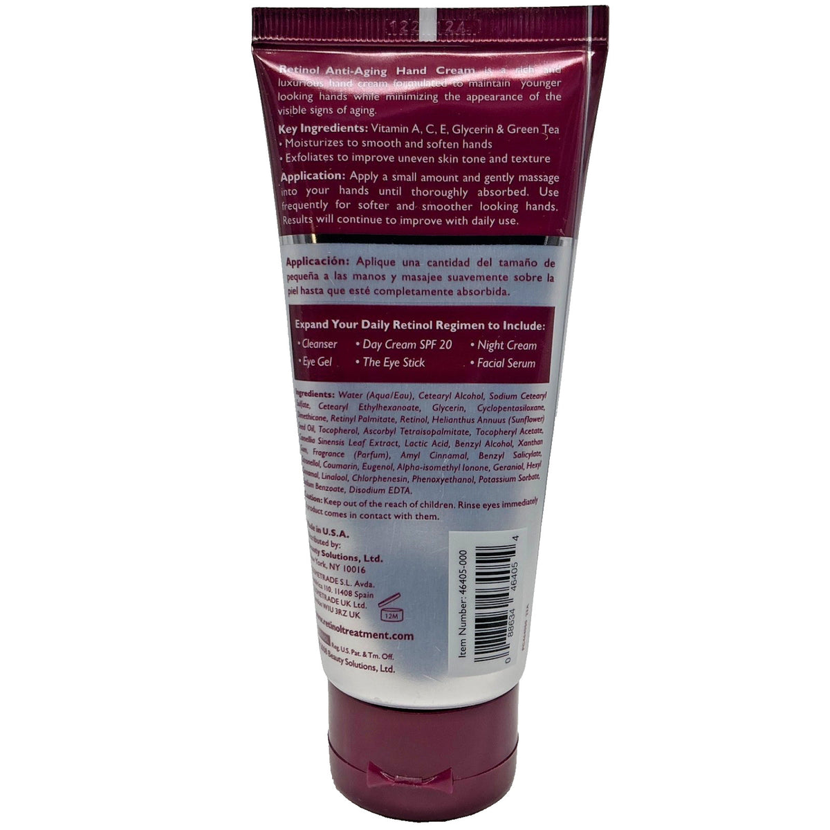 Retinol Hand Cream for Moisturizing Nails & Cuticles - 3.4oz