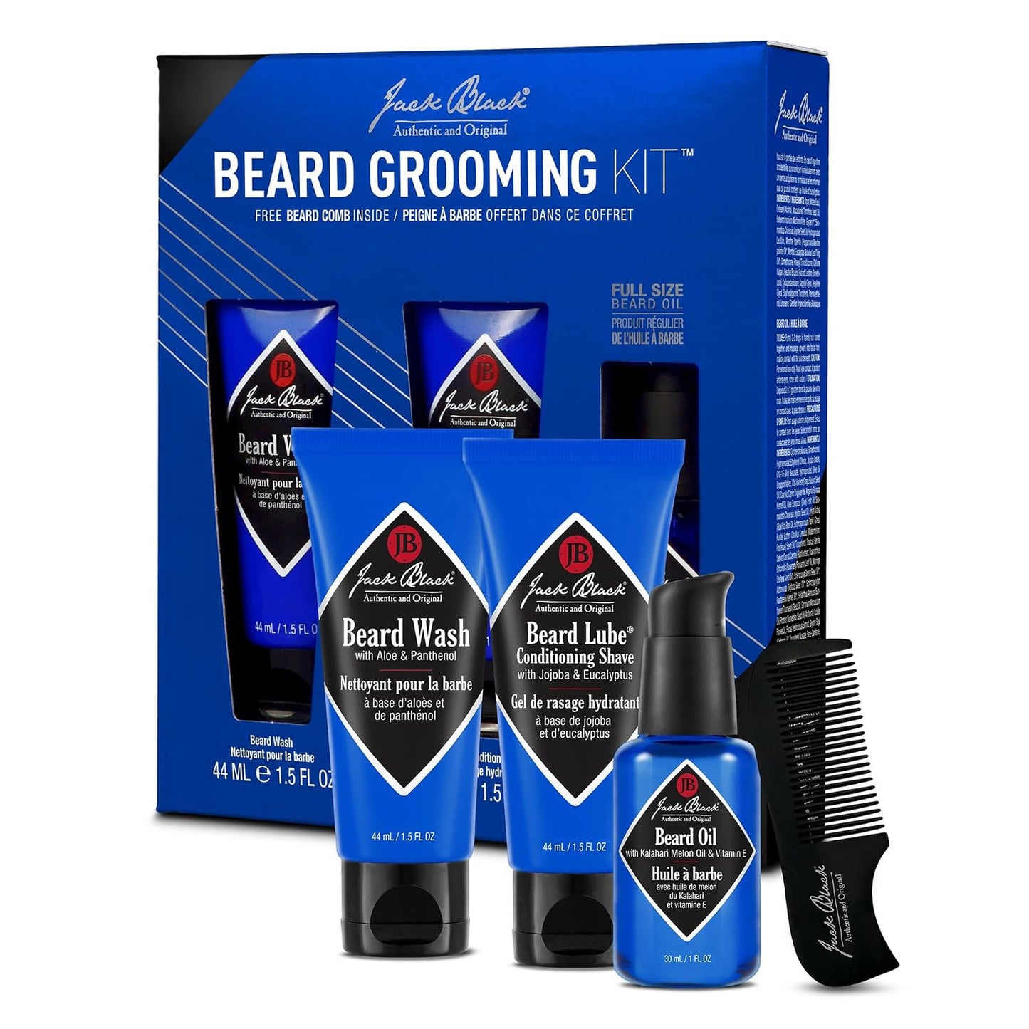 Beard Grooming Kit with Mustache Comb Scissors & Trimming Tools - Beard Care Accessories