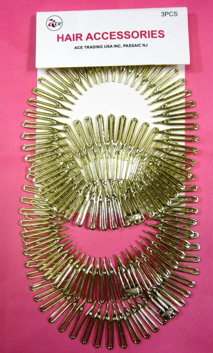 Set of 3 Stretchable Spring Hair Combs for Styling - Multiple Colors
