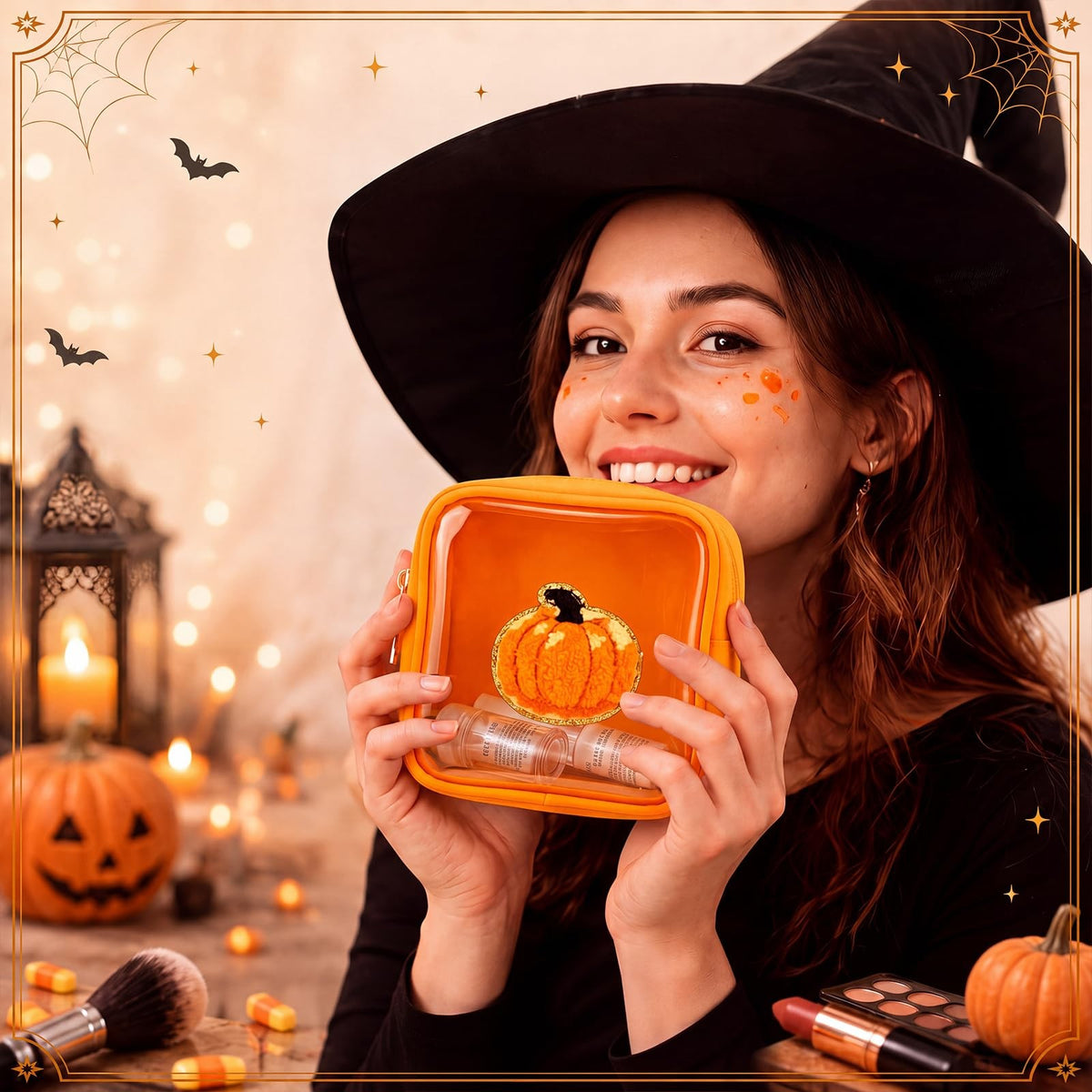 Halloween Makeup Cosmetic Bags Set of 6 - Boo Assorted Colors
