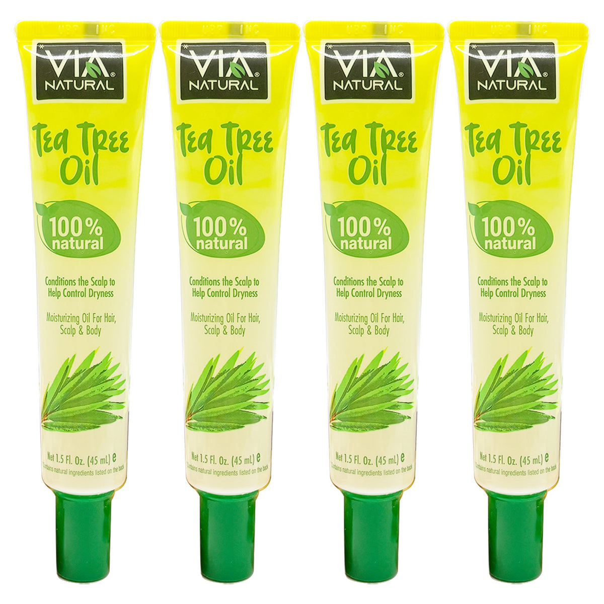 Natural Tea Tree Oil for Hair, Skin & Body - 1.5oz - Pack of 2/4/6