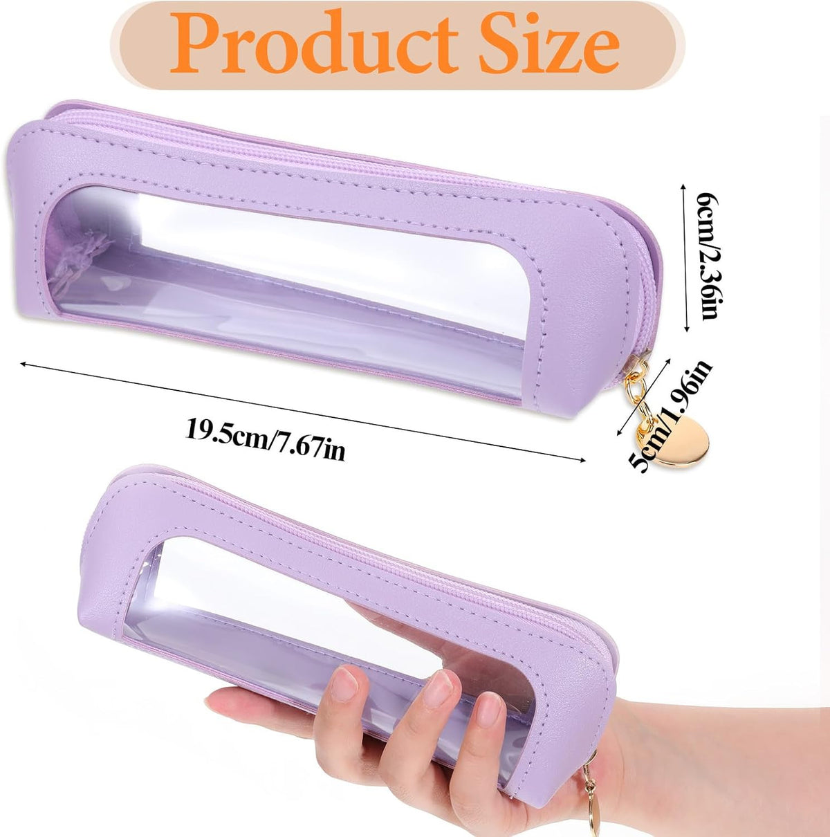 Small Clear Makeup Pouch with Zipper - Portable Travel Cosmetic Bag for Women