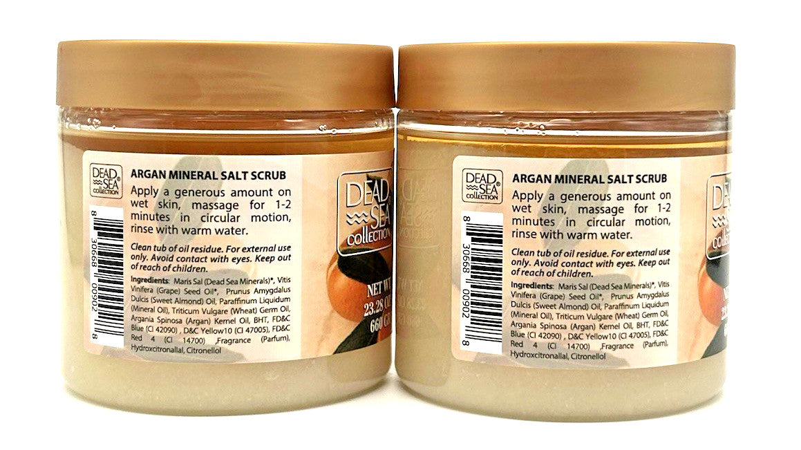 Dead Sea Collection Argan Exfoliating Mineral Salt Scrub, 2-Pack