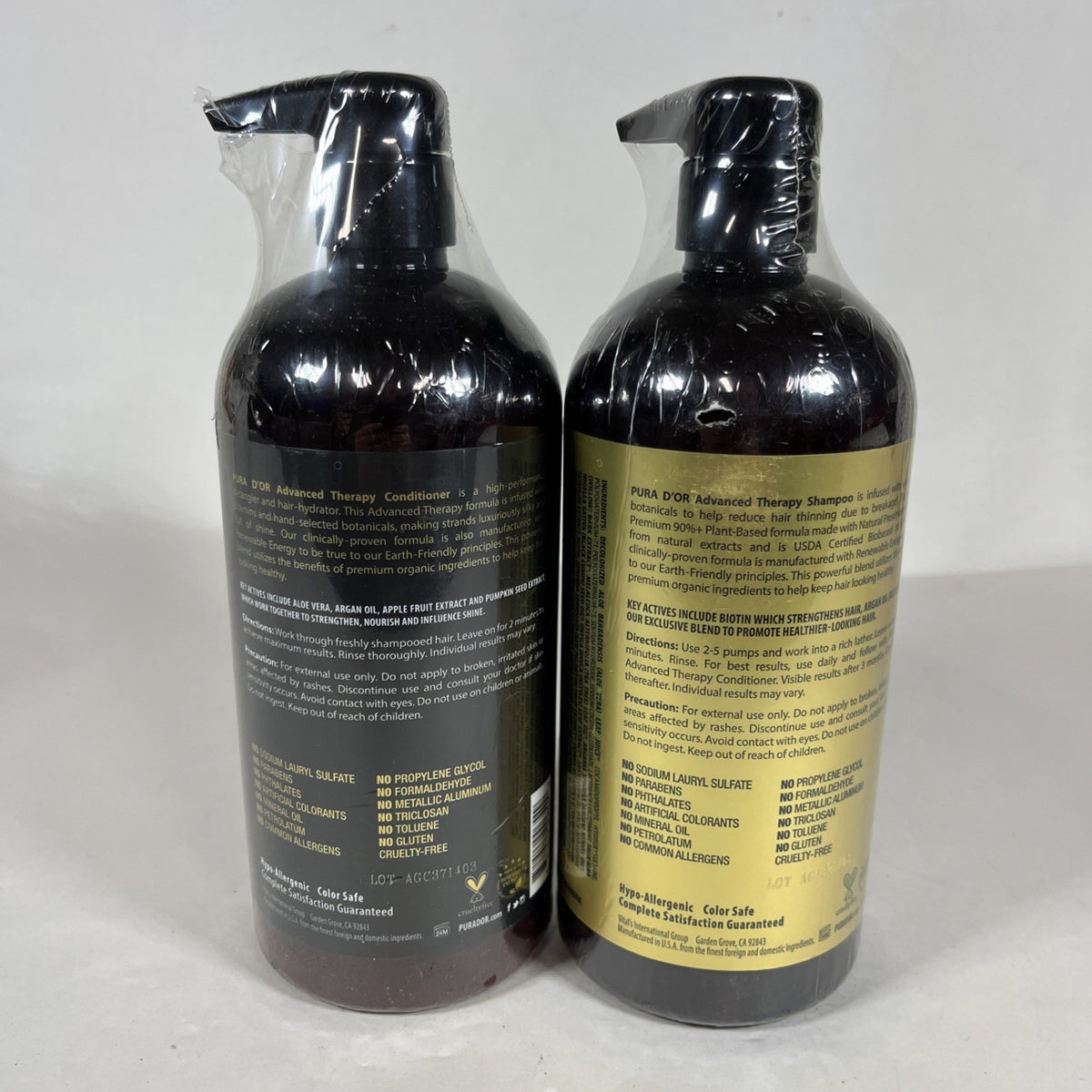 PURA D'OR Dor Advanced Therapy Shampoo & Conditioner Set Reduces