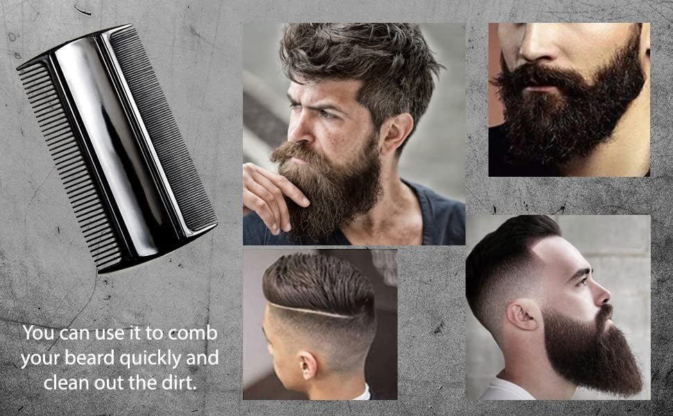 3-Pack Men's Black Hair & Beard Combs - 3.5 Inch Pocket Styling Tool