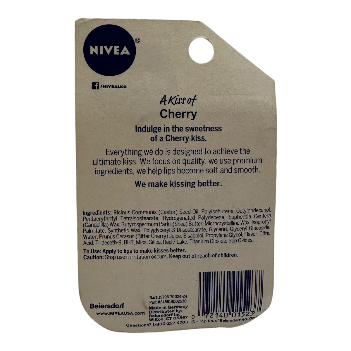 Lot of 6 Nivea Cherry Tinted Lip Care with Shea Extract - Discontinued