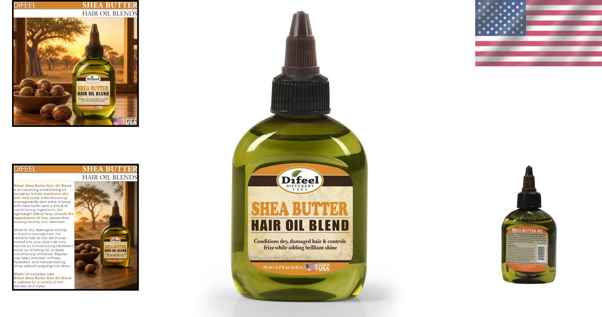 Travel-Sized Shea Butter Hair Oil Blend for Damaged, Dry, Frizzy Hair