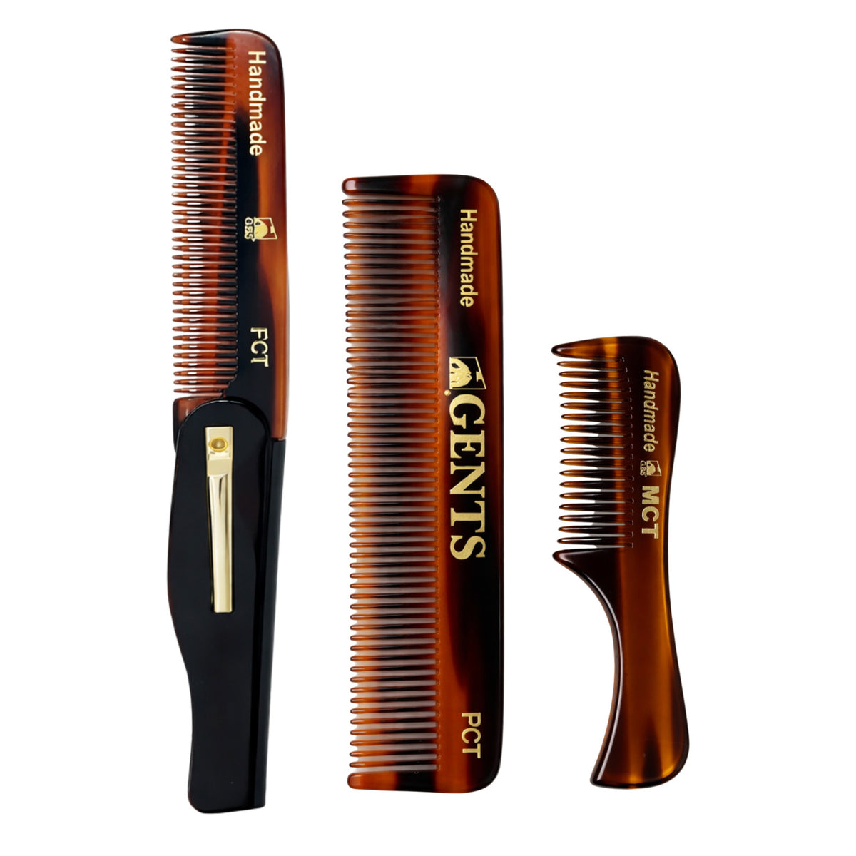 Travel Hair Comb Set for Men and Women - Mustache, Beard, Eyebrow Fine Tooth Grooming Kit