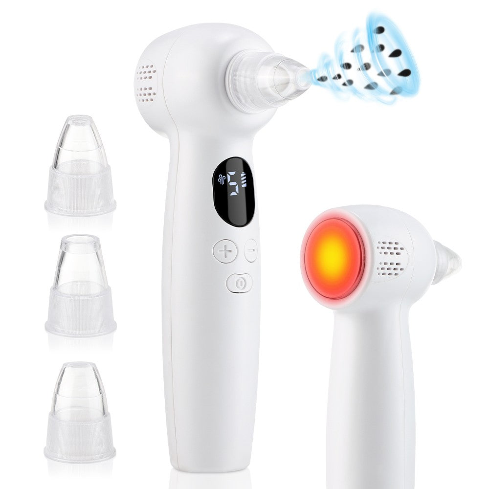 Electric Blackhead Remover Pore Vacuum with 4 Heads & Hot Compress