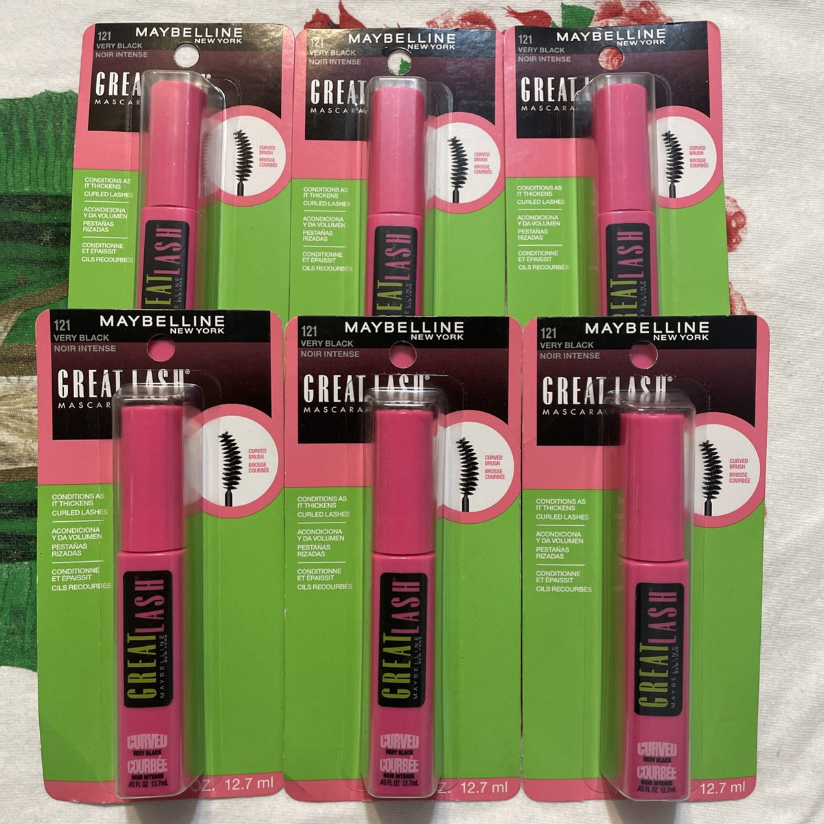 Mascaras - Waterproof, Curved Brush, 6 Pack, Long-Lasting Volume & Definition