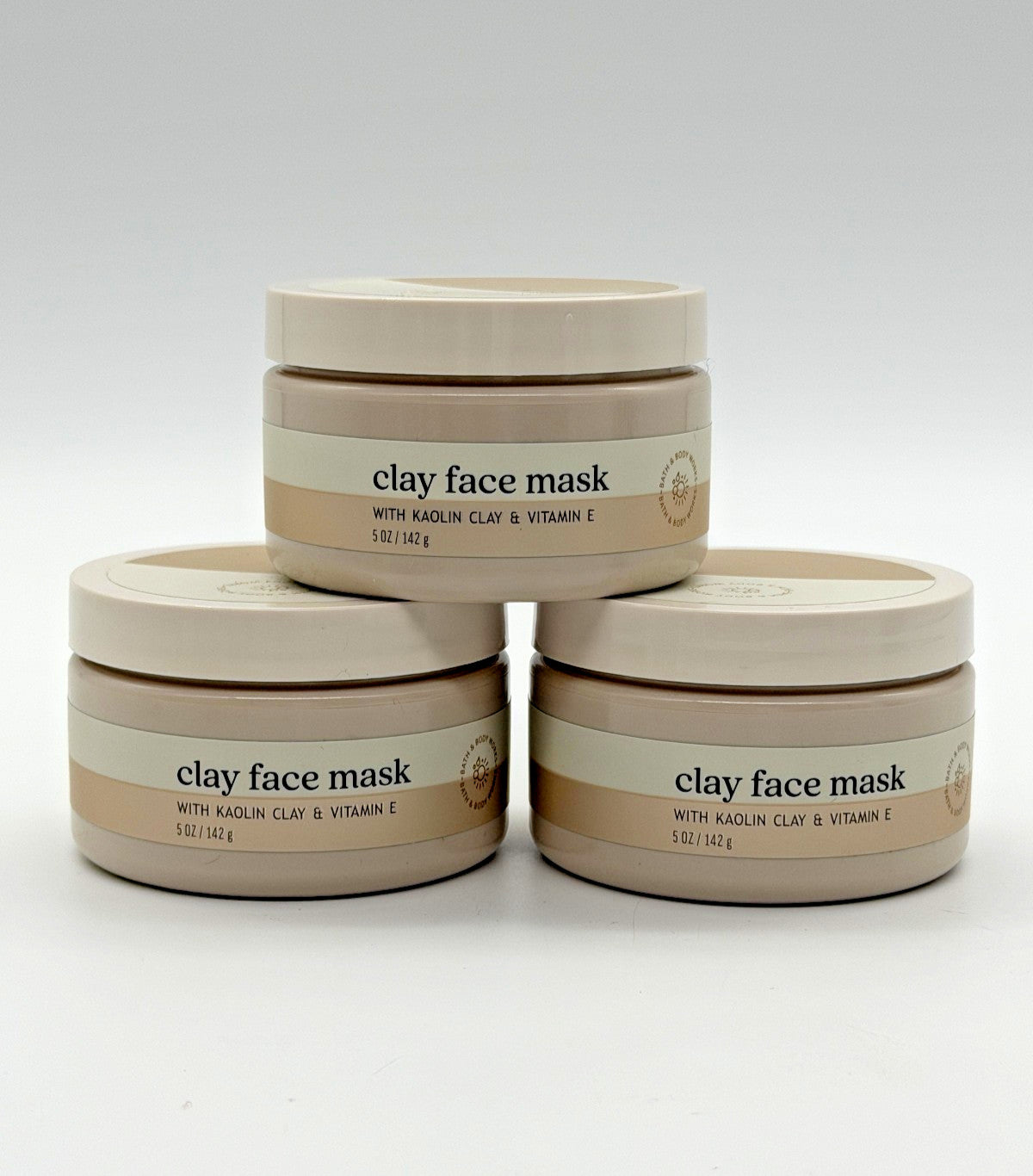 Kaolin Clay Face Mask Set of 3 - 5 fl oz Jars