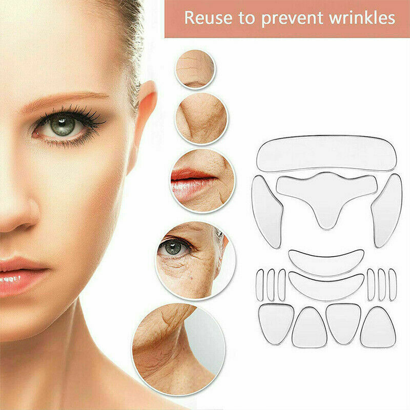 16PCS Reusable Silicone Anti-Wrinkle Face & Eye Pads - Skin Care Patches