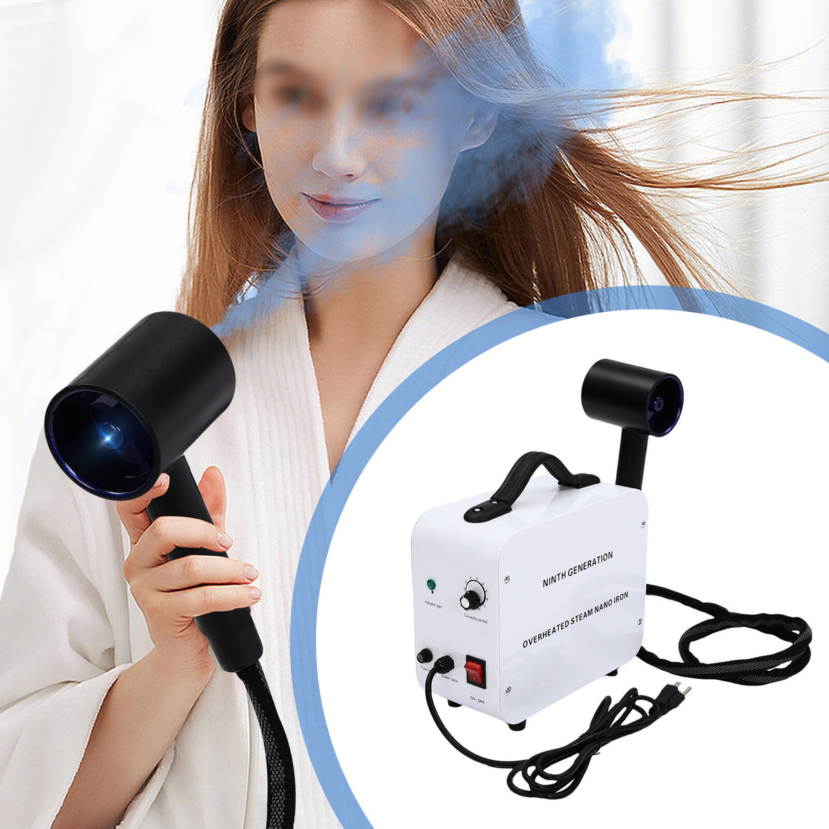 Nano Hair Steamer Spray Machine 1200W Blue