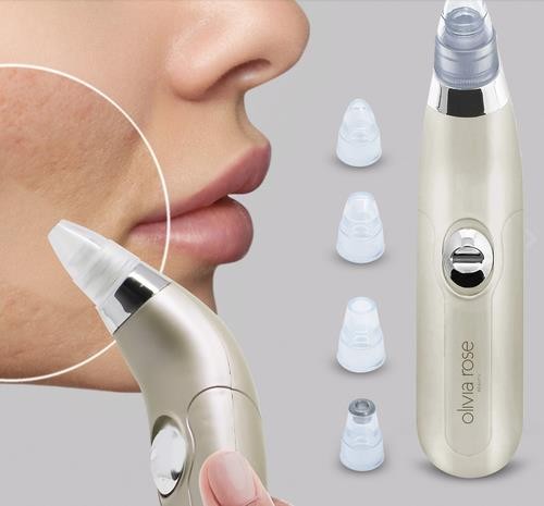 Blackhead Remover Vacuum with 3 Interchangeable Suction Heads & Facial Headband Set