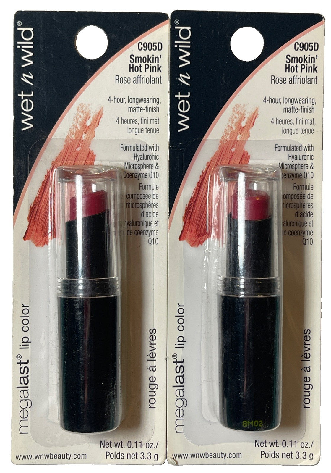 Wet n Wild Megalast Smokin Hot Pink Lipstick - 2-Pack