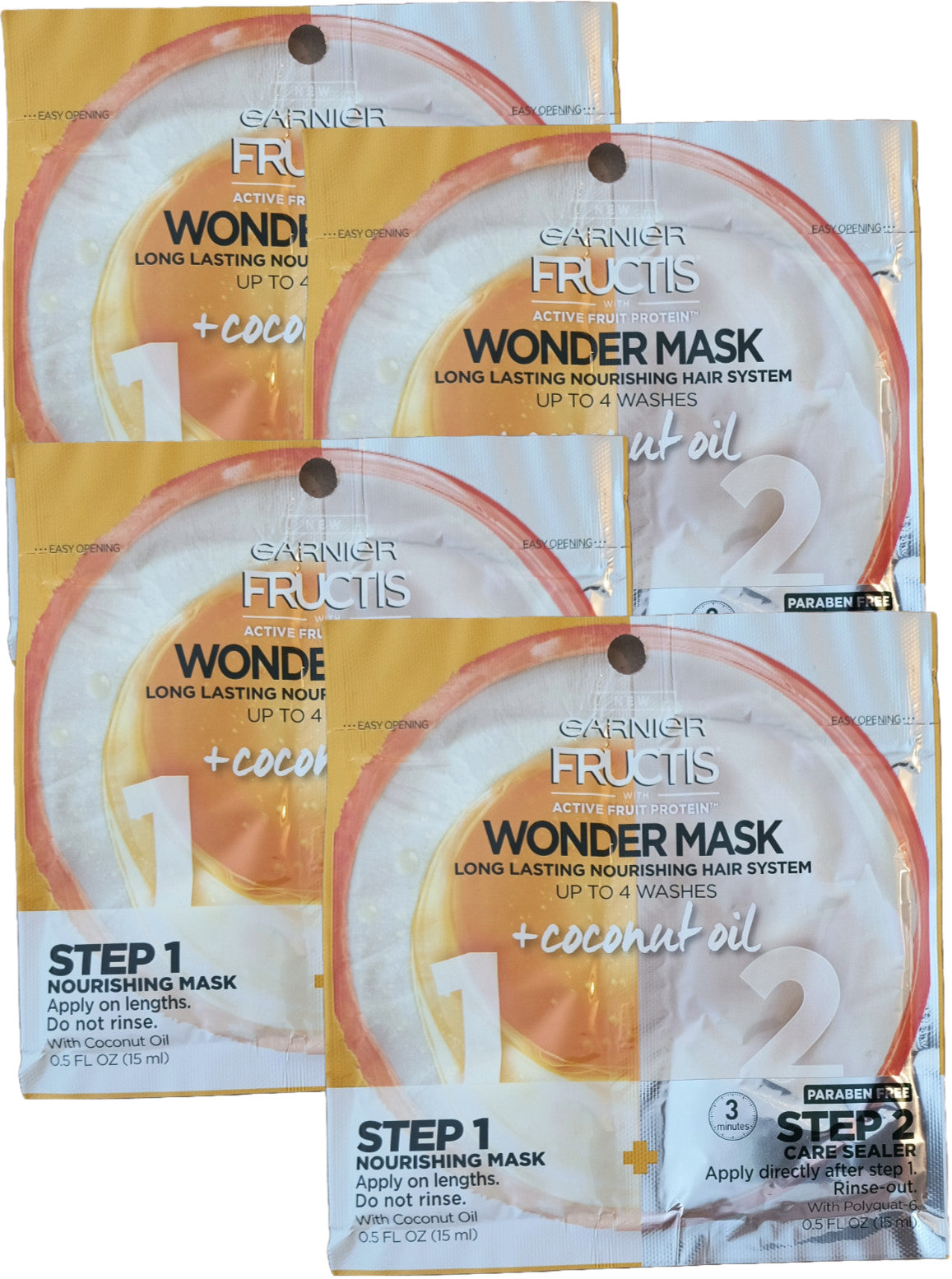 Garnier Fructis Wonder Hair Mask with Coconut Oil - Nourishing Treatment Pack