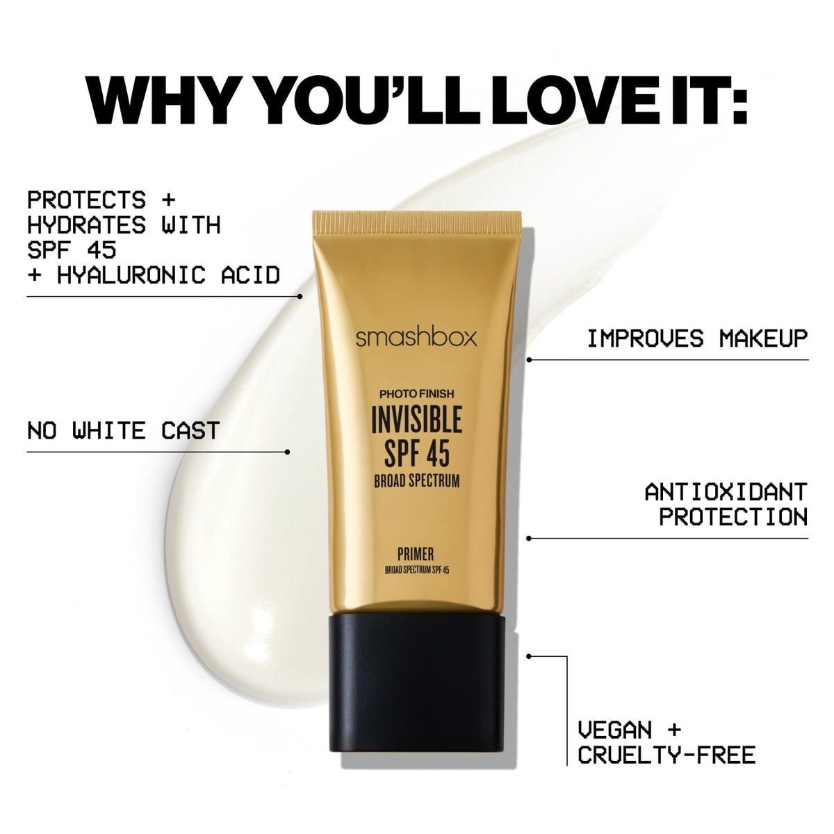 SPF 45 Primer - Lightweight Breathable Makeup Base with Antioxidants