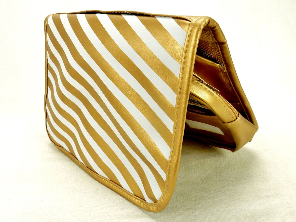 Hanging Cosmetic Bag Nylon Shell with Vinyl Pouch and Metal Hook