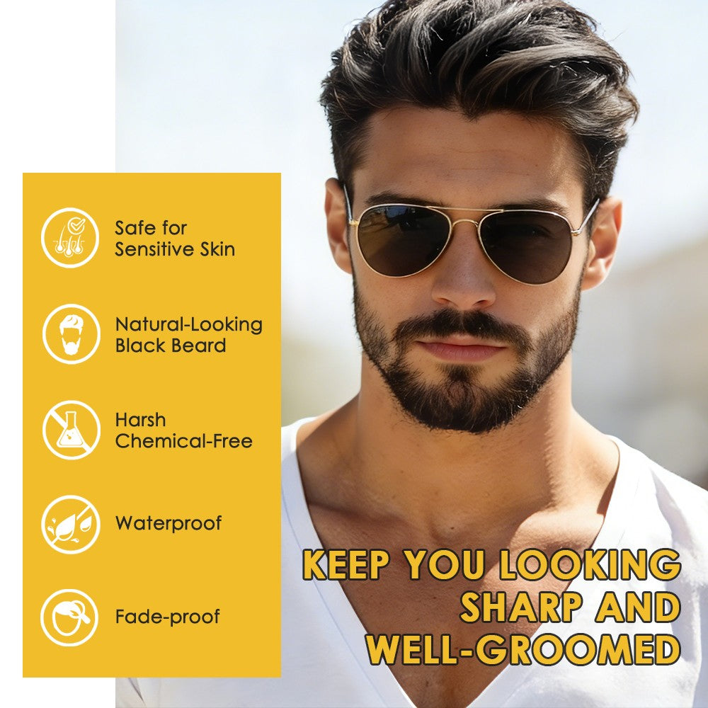Beard Hair Dye Shampoo - Black, 20 Pack 15ml