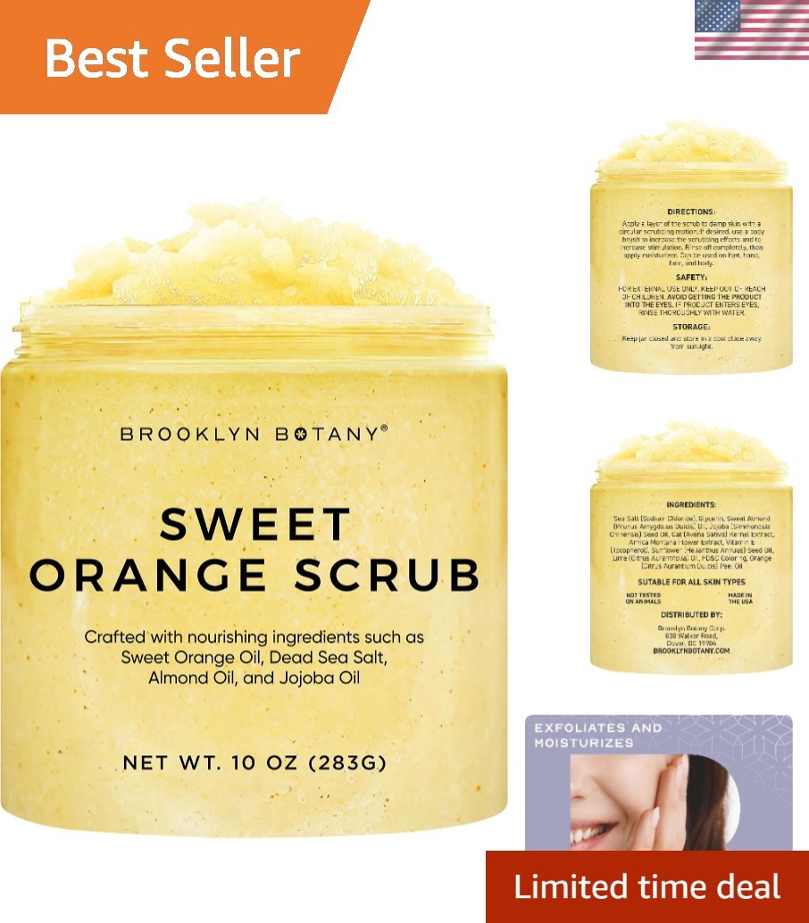 10 oz Sweet Orange Body Scrub for Soft Skin - Fights Fine Lines &