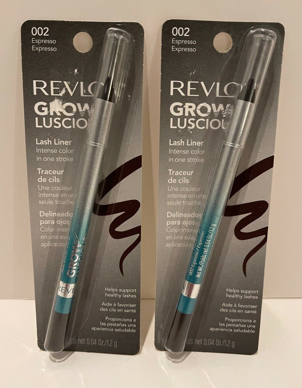 Revlon Grow Luscious Lash Liner - Espresso, Pack of 2, 0.04 oz Each