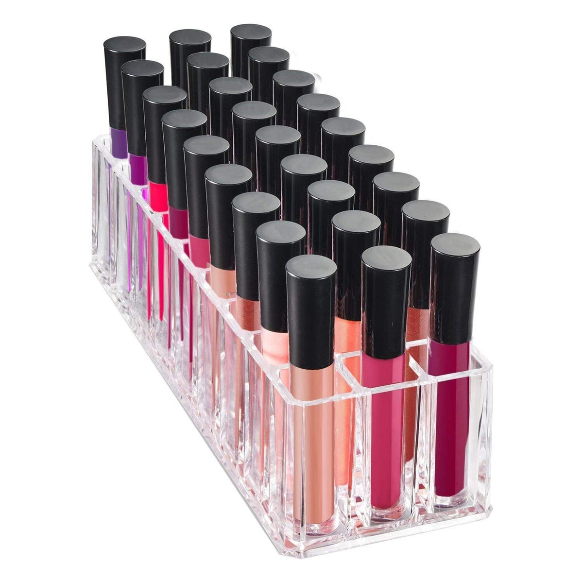 Acrylic Makeup Organizer with 27 Compartments for Vanity and Drawer Storage
