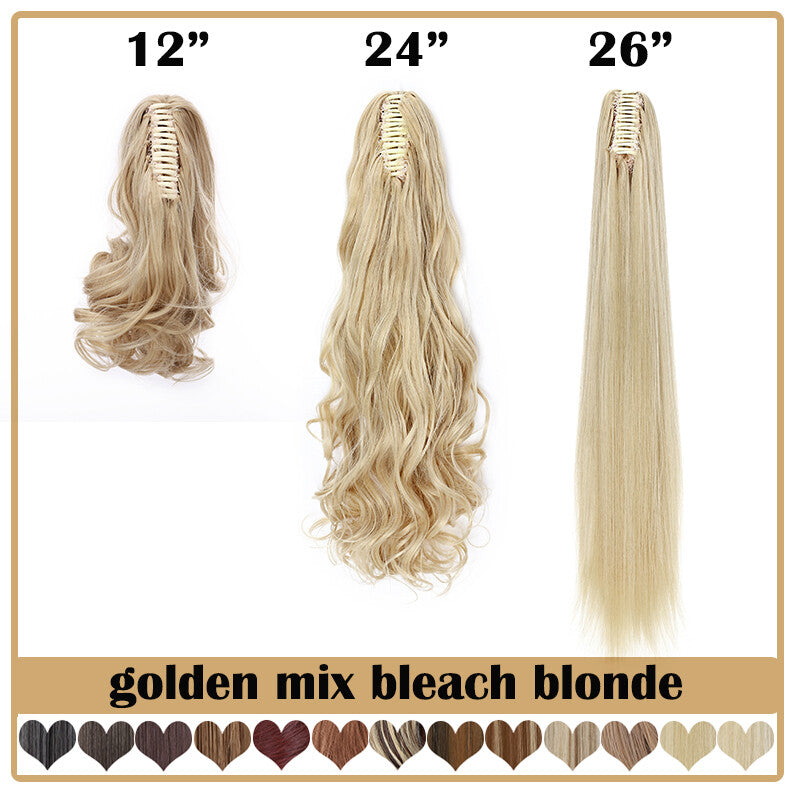 Extra Thick 12-Inch Clip-In Ponytail Hair Extension - Natural & Wavy