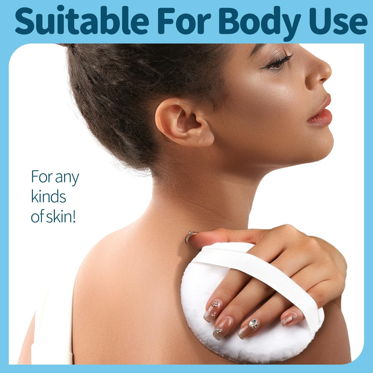 Large Powder Puff for Body Powder - Soft Velour Makeup Tool, 4.13 Inch