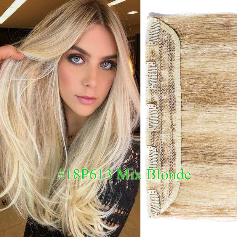 Remy Human Hair Extensions Clip-In One Piece Thick Weft for Full Head