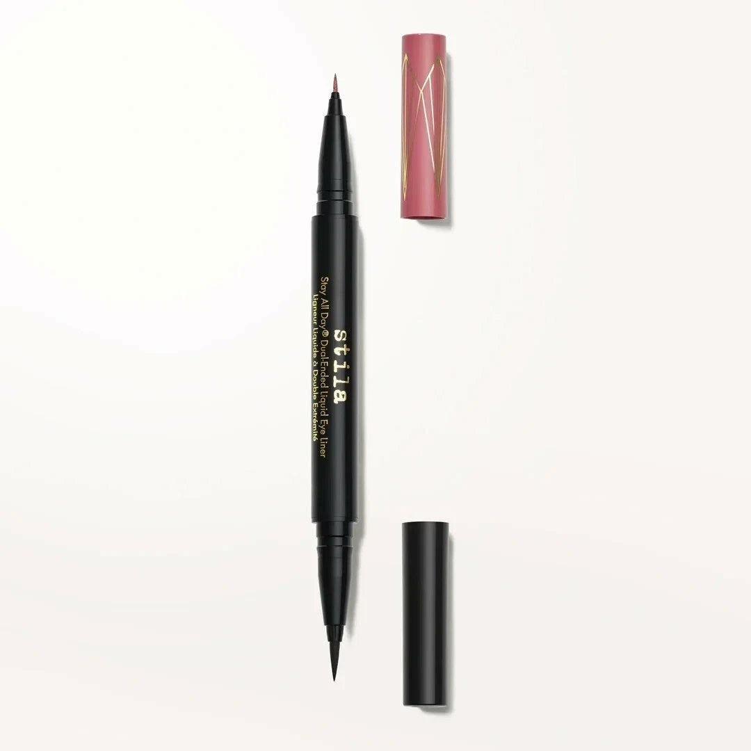 Dual-Ended Liquid Eyeliner with Precision Tips - Long-Lasting Black