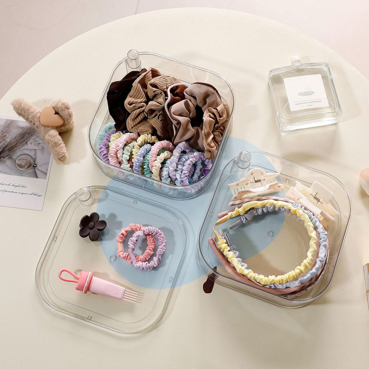 Large Rotating Hair Accessories Organizer for Girls & Women