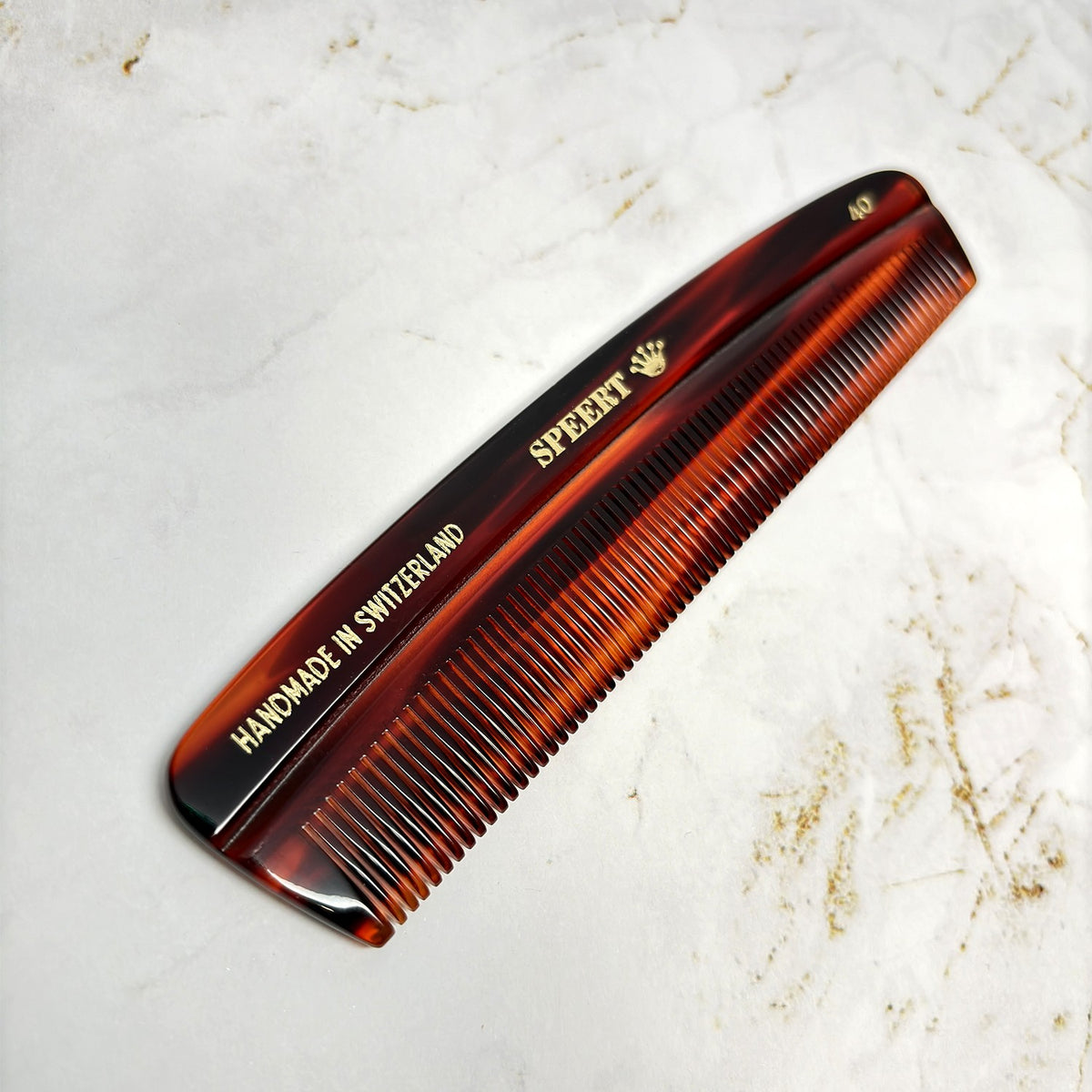 European Handmade Tortoise Shell Comb 5 Inch Brown Cellulose Acetate