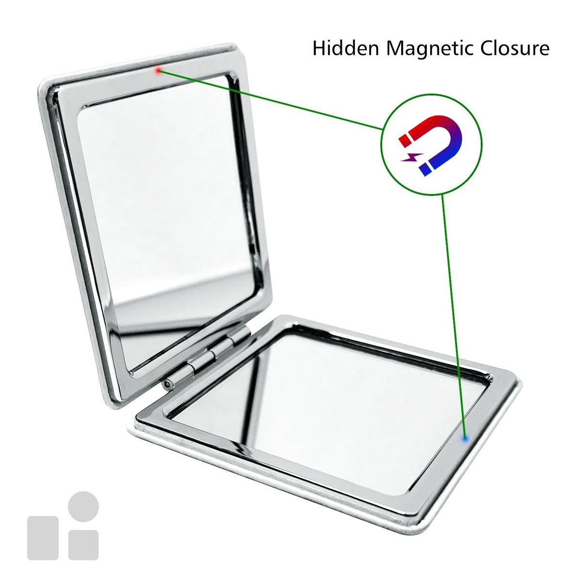 Portable Folding Makeup Mirror Set - Dual-Sided Compact Travel Cosmetic Mirrors