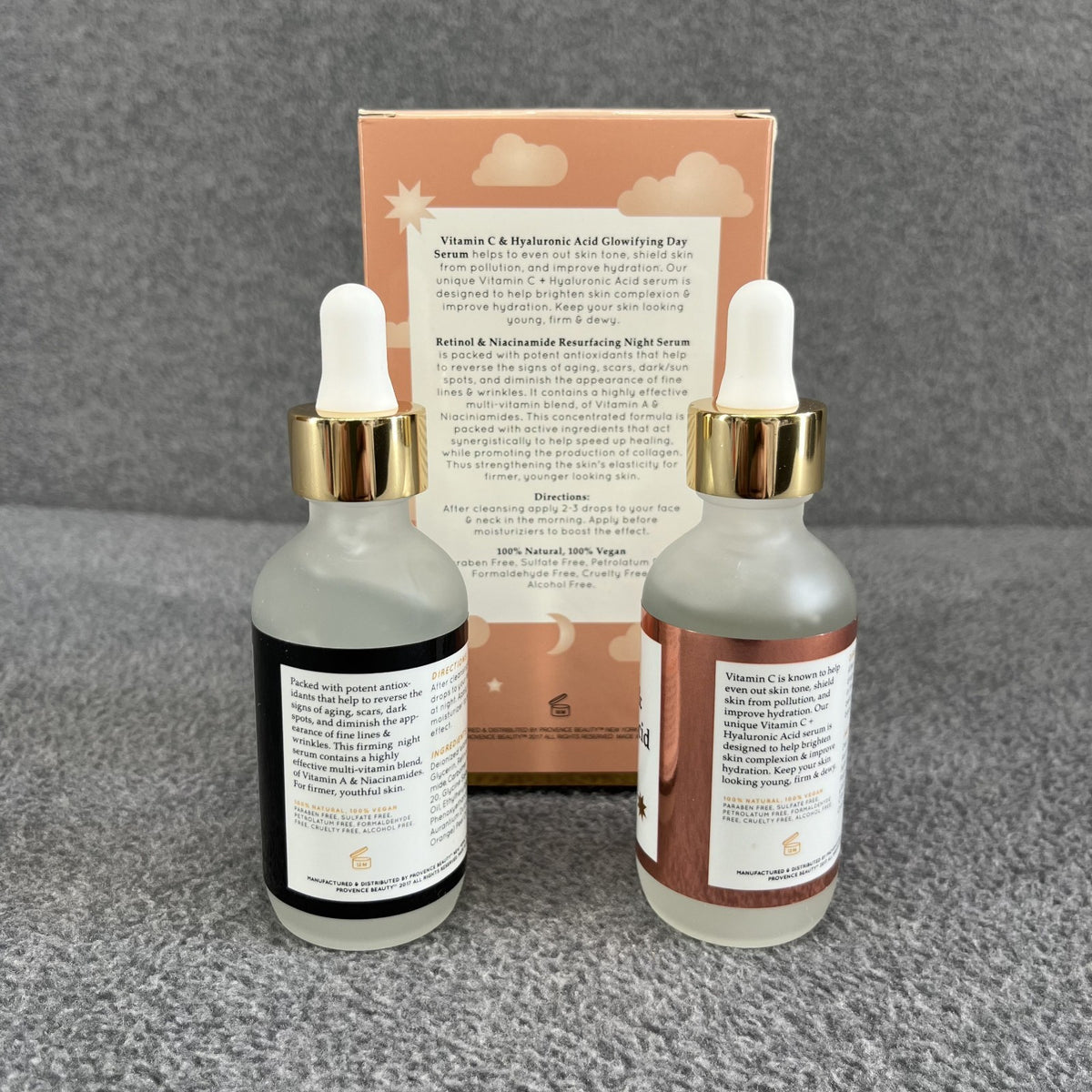 Provence Beauty Day & Night Face Serum Duo - Natural Vegan 2 oz Each