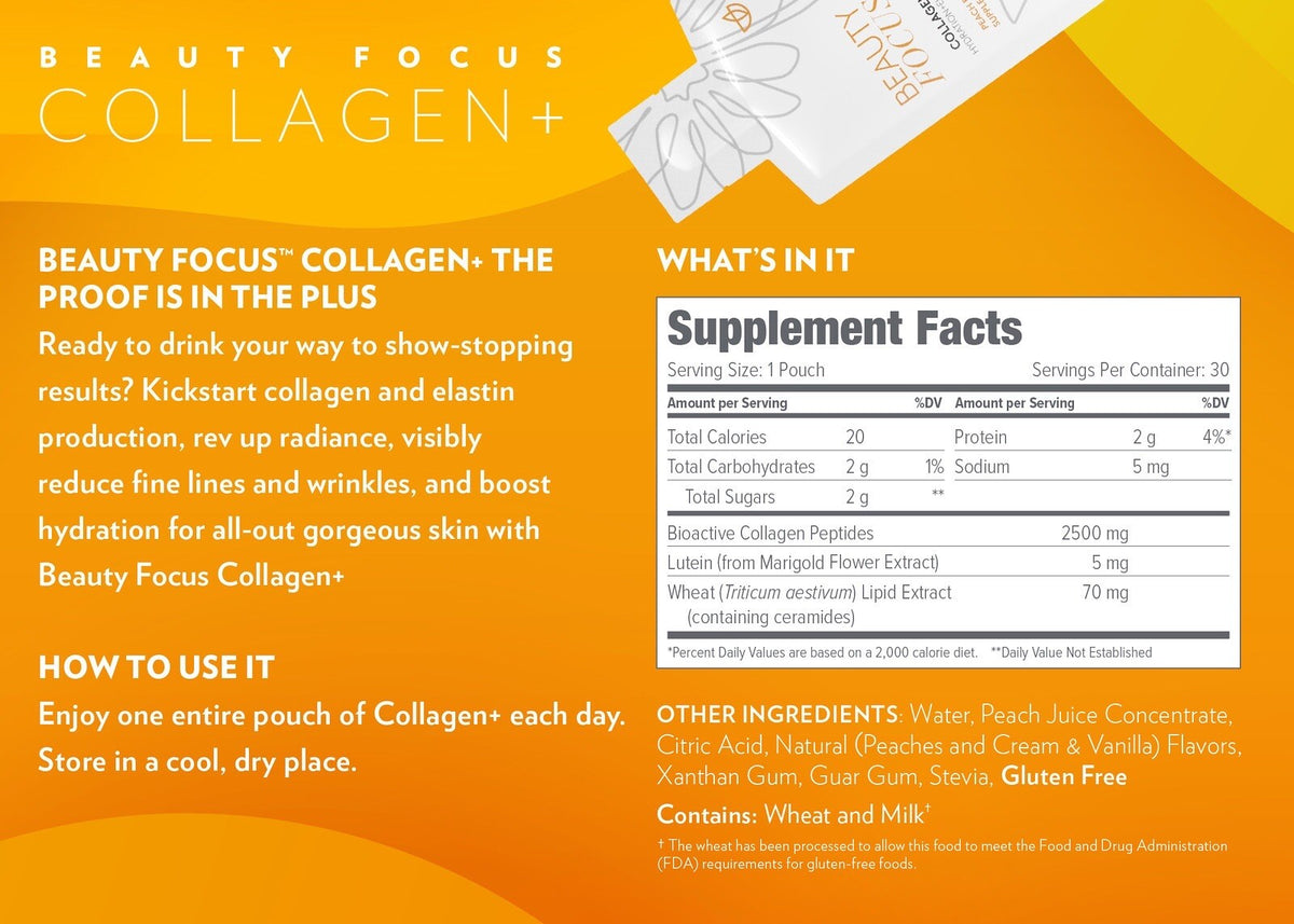 Liquid Collagen Powder with Strawberry Flavor - 30 Packets, Supports Skin Health
