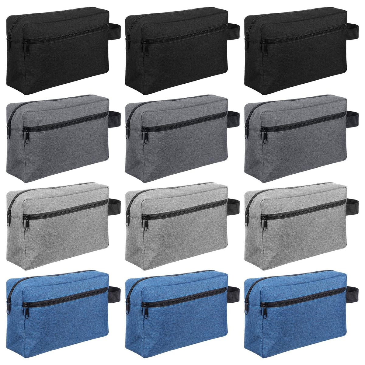 Waterproof Travel Toiletry Bag Set with Handles - 12 pcs Organizer for Men Women