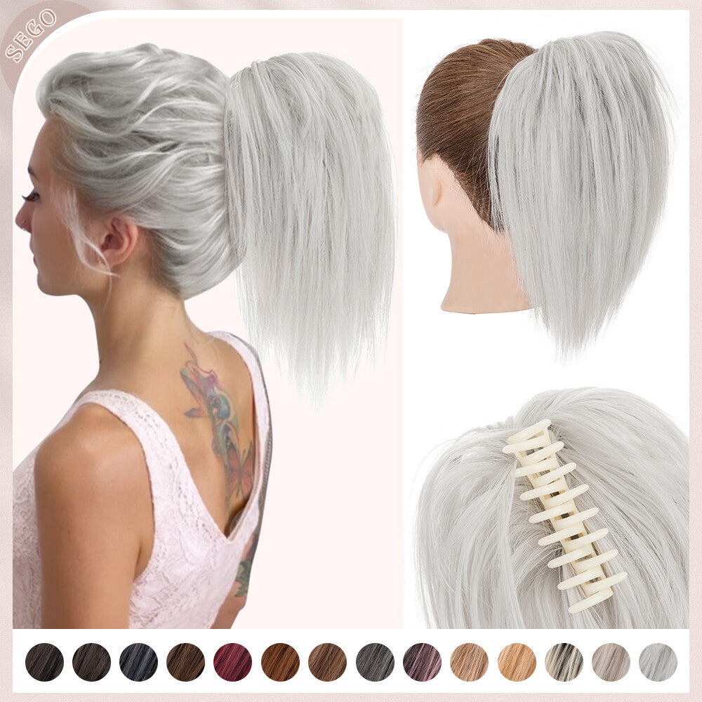Thick Messy Bun Hair Piece with Scrunchie & Claw Clip - Hair Extensions, Updo Accessory