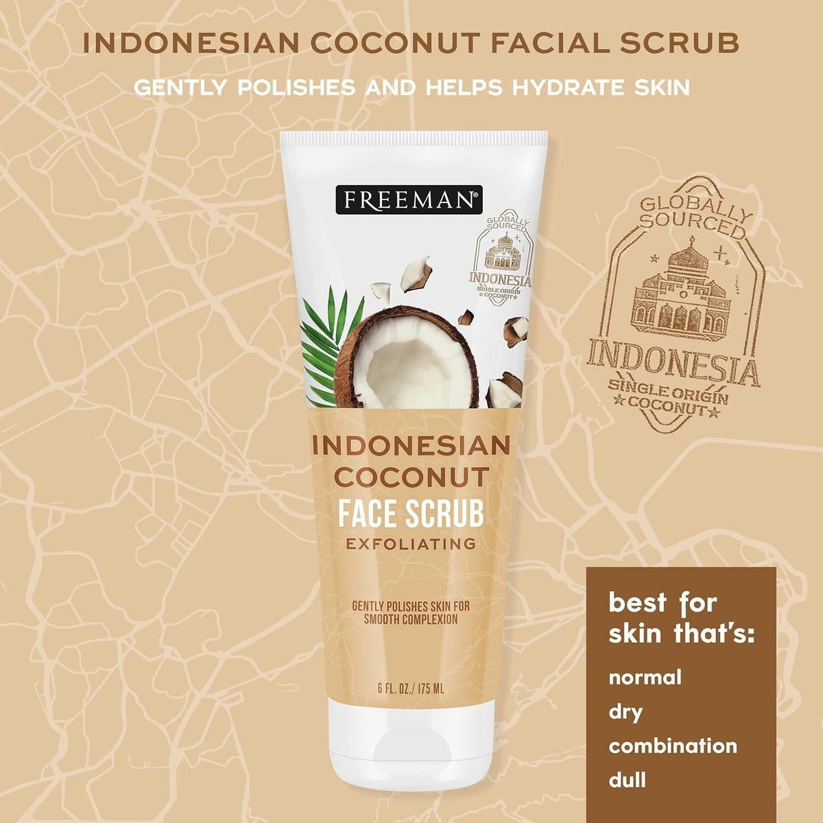 Face & Lip Exfoliating Scrub Set with Coconut and Sugar - 2 Pack, 6 oz Each