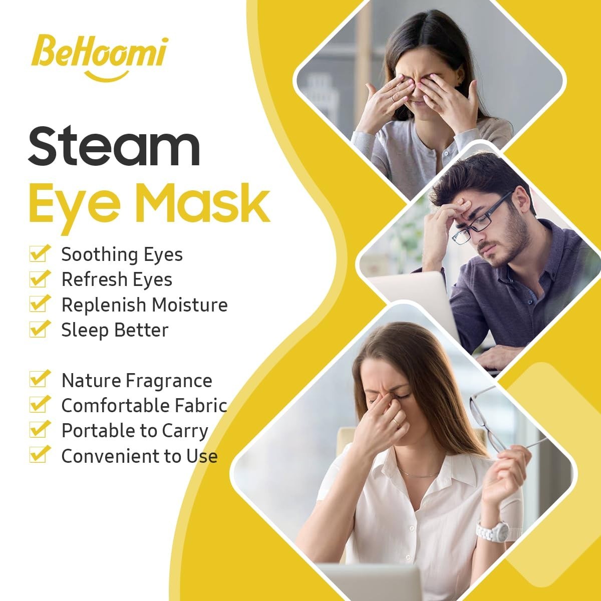Disposable Heated Eye Masks 10-Pack for Stress Relief and Relaxation