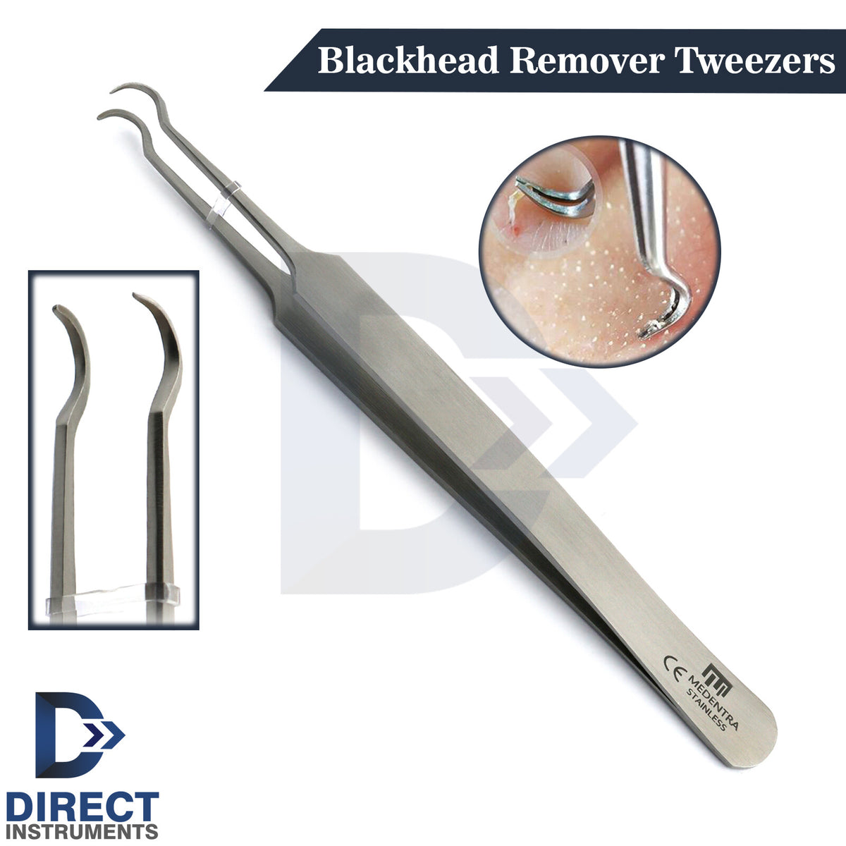 Blackhead Remover Tweezers - Acne Pimple Blemish Extraction Tool