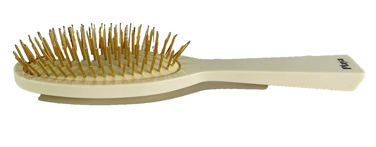 Italian Handcrafted Pneumatic Oval Hair Brush with 99 Gold Pins