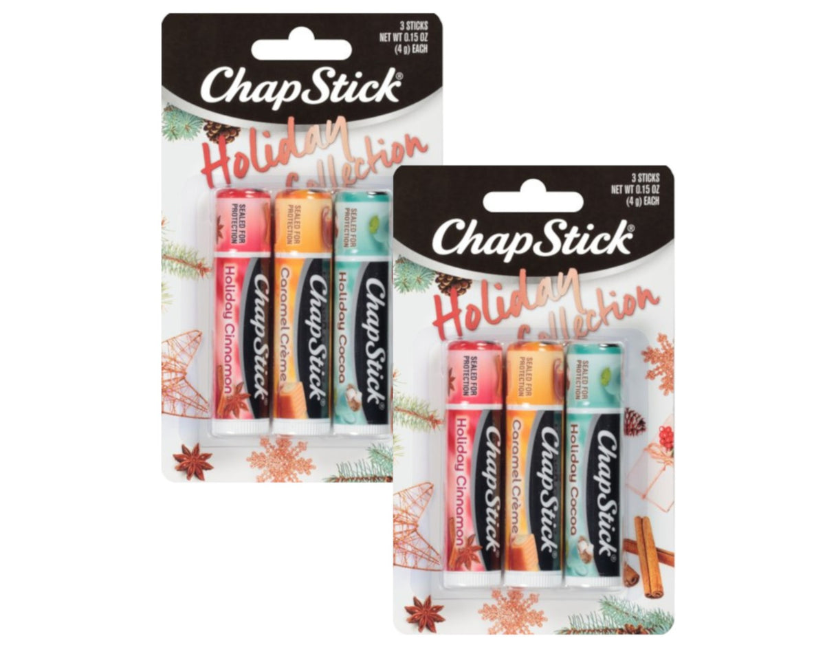 Chapstick Holiday Collection Lip Balm Pack - 3 Flavors, 2 Sets