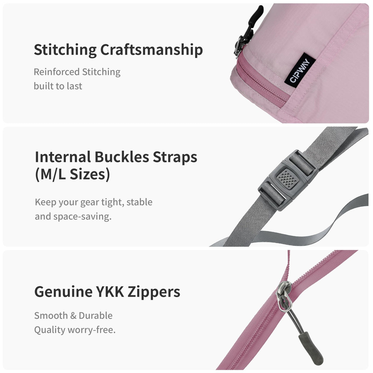 Travel Packing Cubes Set – 5 Durable Nylon Luggage Organizers in Mauve Pink