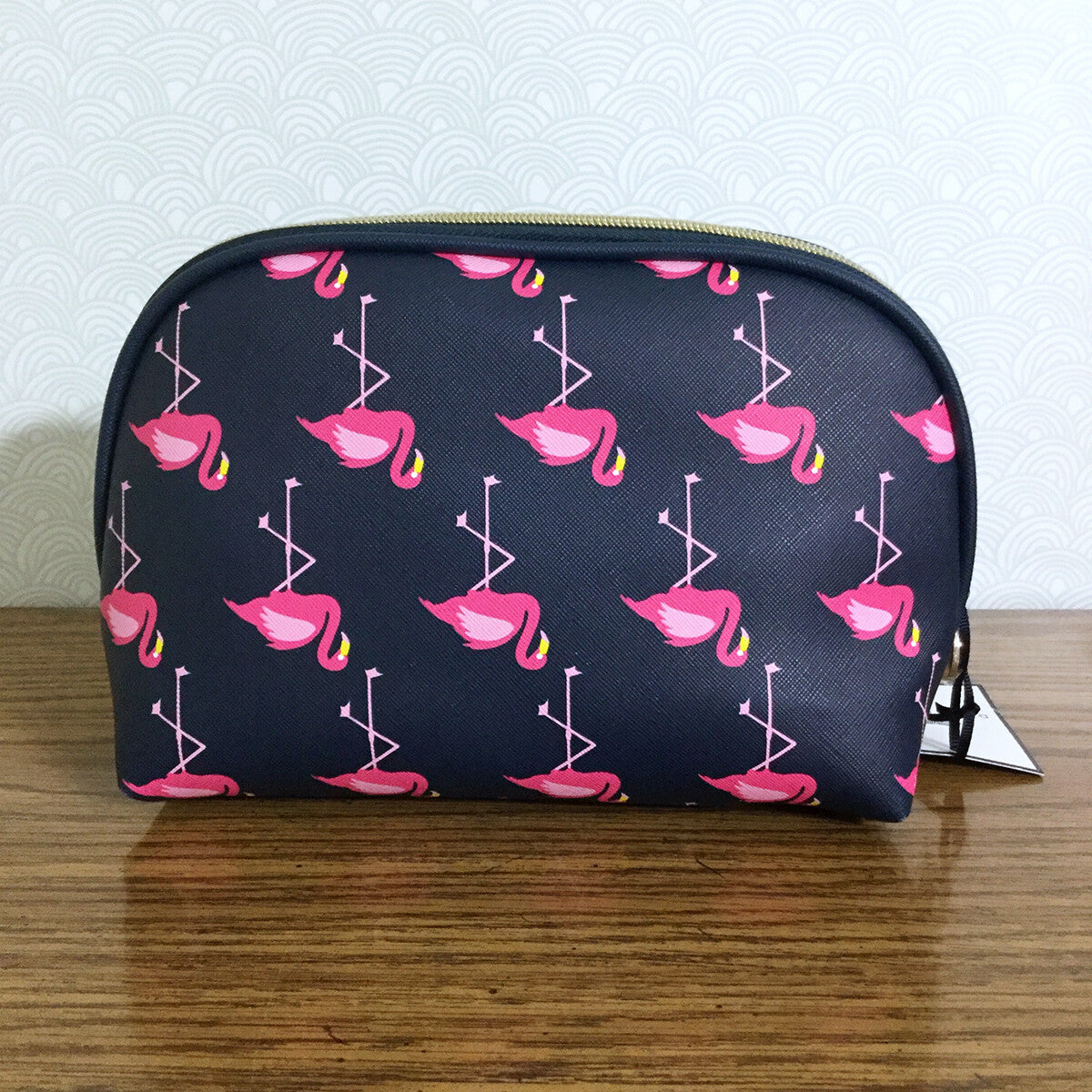 Pink Flamingo Cosmetic Bag Large Travel Organizer with Zipper