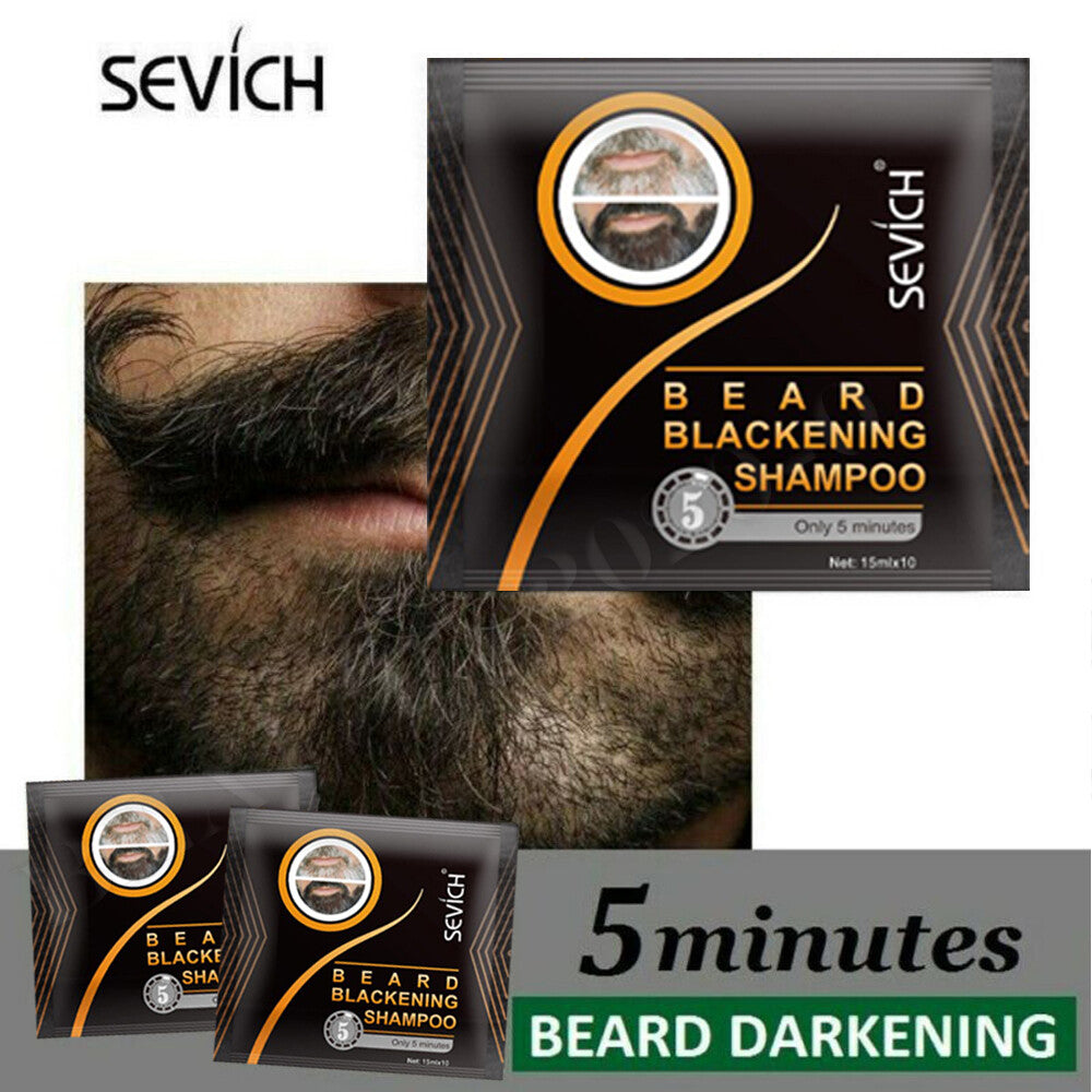 Black Beard Hair Color Dye Shampoo - Ammonia-Free