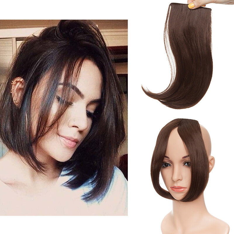 Clip-In Hair Bangs Extensions - Wispy, Natural, 9-inch Styles