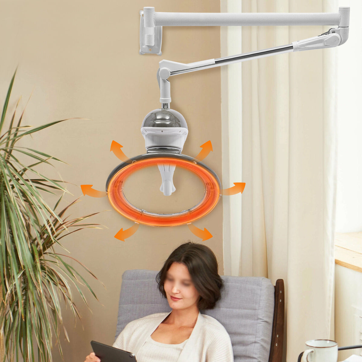 Wall Mount Orbiting Hair Dryer and Hair Treatment Machine for Salon Spa