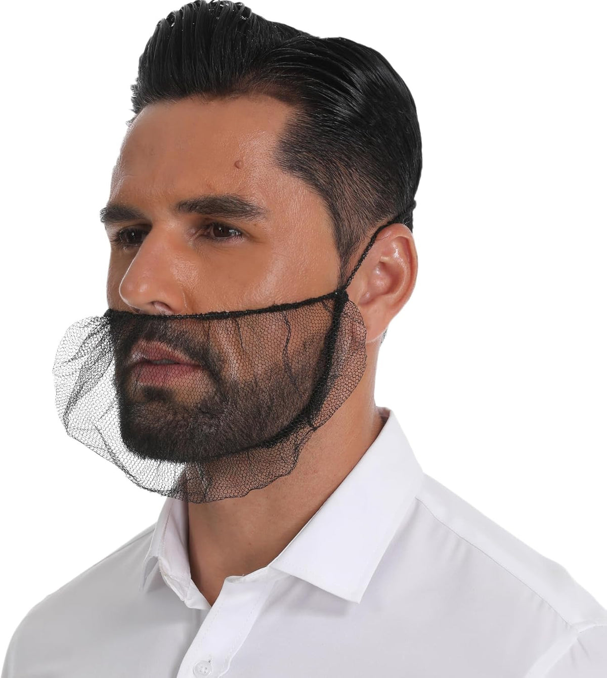 Disposable Honeycomb Beard Nets - Breathable Food Service Cover, 200 Pack
