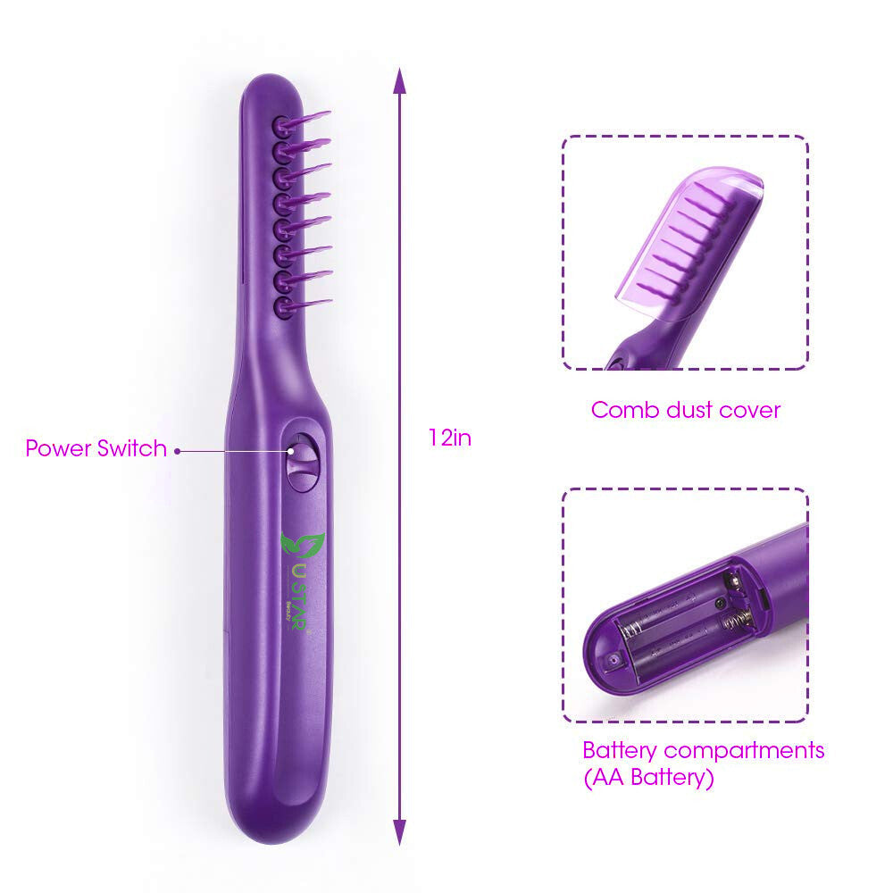 Electric Detangling Hair Brush Cover for Kids & Adults - Cordless, Wet & Dry Use