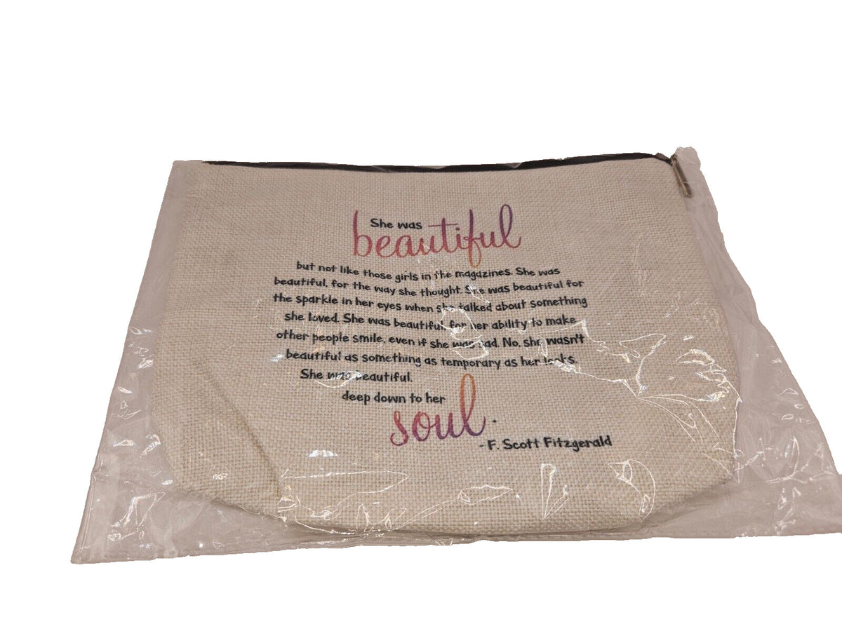 Personalized Makeup Bag with Inspirational Quotes - Gift for Women, Daughter, Mom, Friend